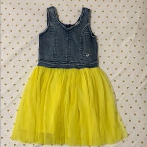 Guess denim and yellow tulle dress